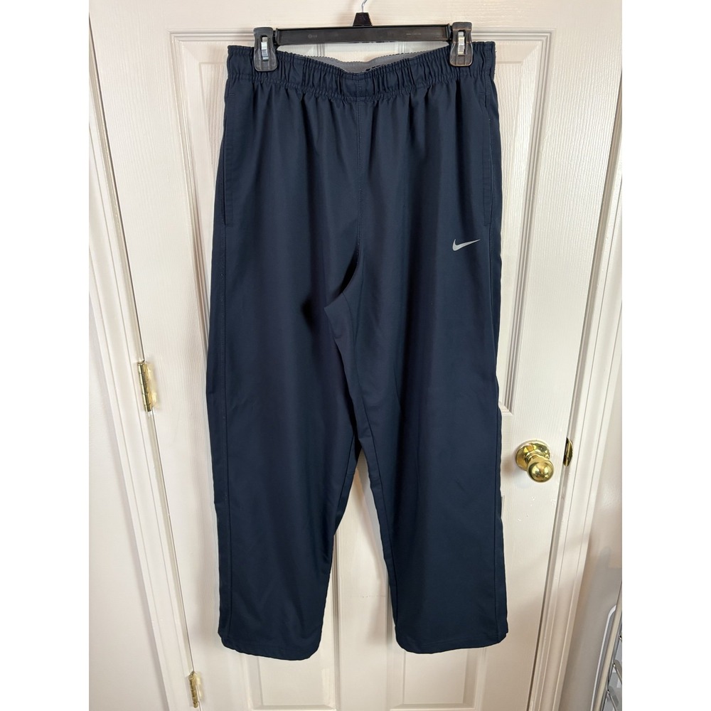Nike Dri-FIT Training Pants Mens Large Navy Blue Excellent 377786-475 Swoosh